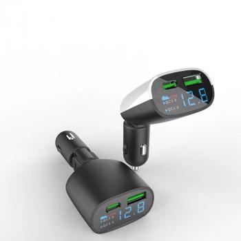 Dual USB Car Charger with LCD display 