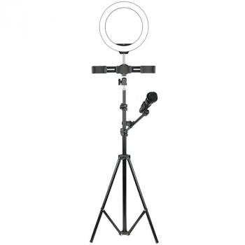ring light tripod with mic holder